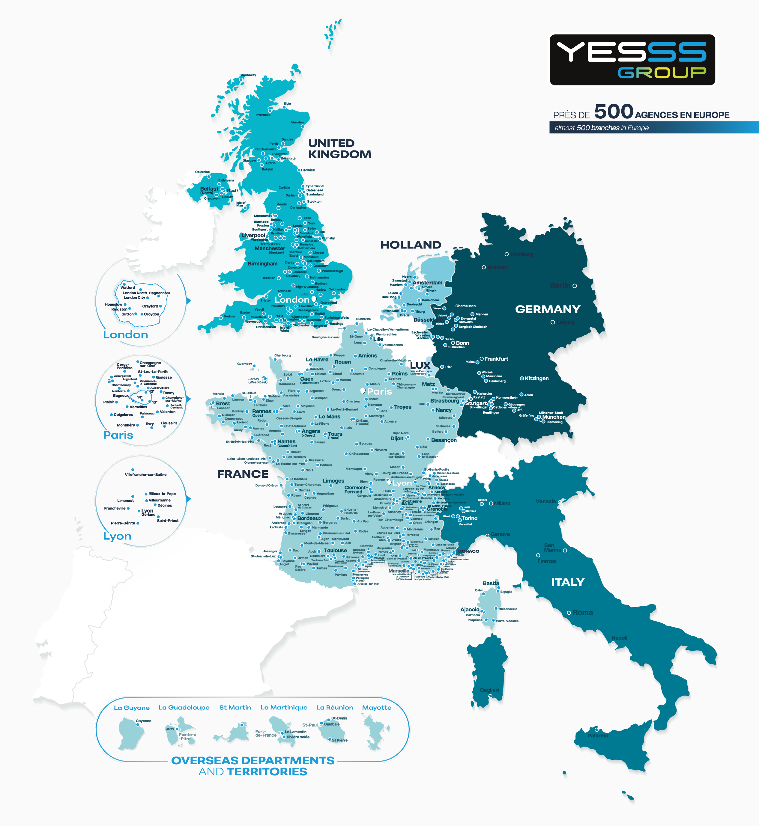 carte Europe agences YESSS